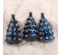 Ёлочное украшение Зимнее волшебство Ёлочка в сугробах 5х9,5 см синий 4942113