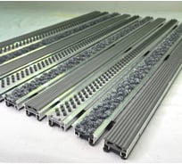 Грязезащитная придверная решетка ООО ПК ЦентрВход Эксперт резина-щетка-ворс, (цвет серый), размером 1200x600мм. 731EX080