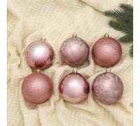 Набор пластиковых шаров Зимнее волшебство Холли ассорти d-8 см, 6 шт 6490354