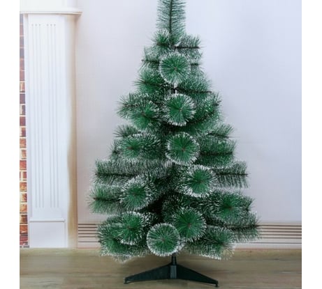 Кедр Зимнее волшебство иней, 90 см, d нижнего яруса 55 см, d иголок 10 см, 57 веток 701365