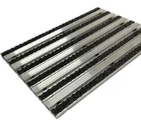 Грязезащитная придверная решетка ООО ПК ЦентрВход Эксперт ворс-широкий скребок, серый, размером 590x390 мм 731EX038