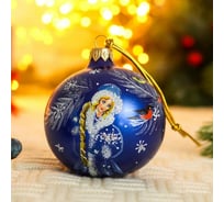 Елочный шар Сималенд Зимушка-краса, d-8 см, ручная роспись, d-8 см, синий 7304128