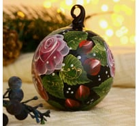 Елочный шар Сималенд Розочки, d-8 см, ручная роспись 5227254