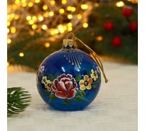 Елочный шар Сималенд Цветочный венок, d-8 см, ручная роспись 5227258