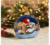 Елочный шар Сималенд Ночной гость, d-10 см, ручная роспись 5227275