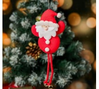 Мягкая подвеска Зимнее волшебство "Дед Мороз с помпошками" 6.5х20 см, красный 3544132