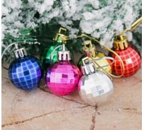 Набор шаров Зимнее волшебство, пластик, d-2.5 см, 12 шт., Прокси диско микс 2371148