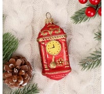 Елочное украшение Сималенд Часы-тумба Народные узоры 11см 5217159