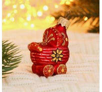 Елочное украшение Сималенд Детская коляска Народные узоры 9 см 5217157