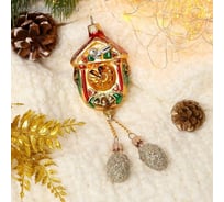 Елочное украшение Сималенд Часы с шишками, 22 см 2723471