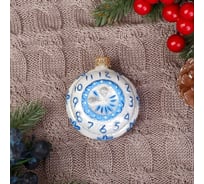 Елочное украшение Сималенд Часы круглые, Русские узоры, 7 см 5217164