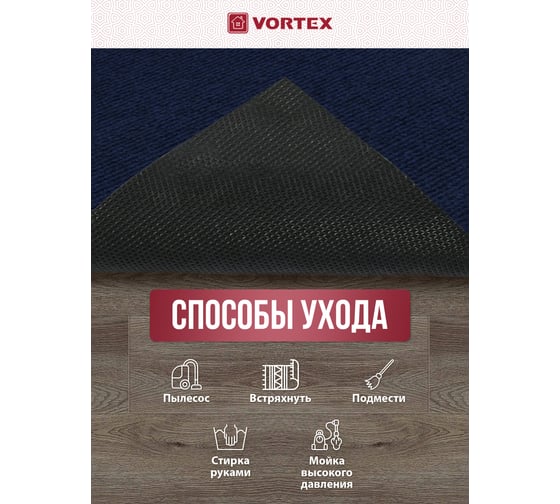 Влаговпитывающий ребристый коврик VORTEX TRIP 40x60 см, синий 24319