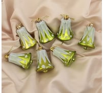 Елочное украшение Зимнее волшебство Колокольчики с горошинами 5.5 см, зелёный 1116494