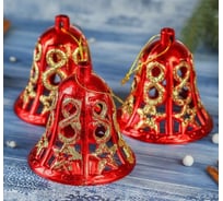 Елочное украшение Зимнее волшебство Колокольчик со звездой 8х6.5 см, красный 3565762
