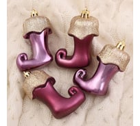 Елочное украшение Зимнее волшебство Сапожок эльфа 5х6.5 см, бордовый 4942039