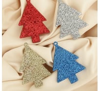 Елочное украшение Зимнее волшебство Елка в кружочек 5х6.5 см, микс 4325483