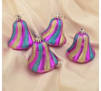 Елочное украшение Зимнее волшебство Колокольчик - зефир 7х6 см, сиреневый 1307098