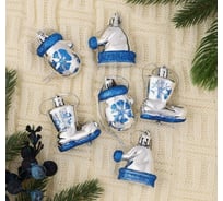 Набор украшений Зимнее волшебство Зимняя прогулка пластик, 6 шт, серебро 4962776
