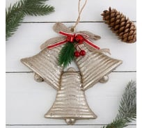 Новогоднее украшение Зимнее волшебство Три колокольчика с бубенчиками 19х18 см 4316680