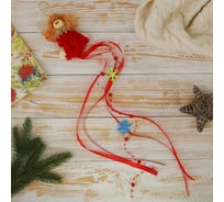 Мягкая подвеска Зимнее волшебство Ангелочек шлейф со снежинками 10х8 см, красный 1381208