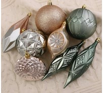 Набор украшений Зимнее волшебство Вереница пластик, 16 шт, зелёно-коричневый 4942050