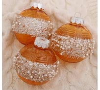 Набор шаров Зимнее волшебство, пластик, d-8 см, 3 шт.,  Поясок 4942066