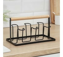 Подставка для кружек и стаканов Доляна Лукреция, черный 5516616