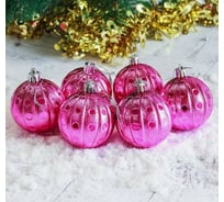 Набор шаров Зимнее волшебство пластик, d-6 см, 6 шт., Круги 2178153