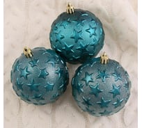 Набор шаров Зимнее волшебство пластик, d-7 см, 6 шт., ЗвЕздный калейдоскоп, зелЕный 4942030