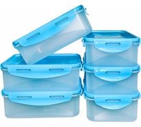 Контейнер с крышкой ООО "ТД "ДИМПЛАСТ" 1л, прямоугольный, 6 шт. 4627186967451