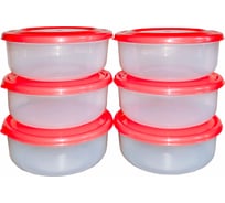 Контейнер с крышкой ООО "ТД "ДИМПЛАСТ" круглый, 0,5 л, 6 шт. 4623720707446