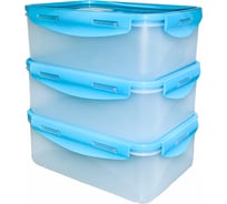 Контейнер с крышкой ООО "ТД "ДИМПЛАСТ" 1,5л, прямоугольный, 3 шт. 4627186967468