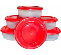 Контейнер с крышкой ООО "ТД "ДИМПЛАСТ" круглый, 1 л, 6 шт. 4623720707453