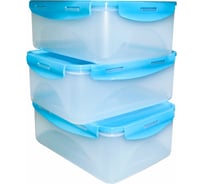 Контейнер с крышкой ООО "ТД "ДИМПЛАСТ" 2,5л, прямоугольный, 3 шт 4627186967475