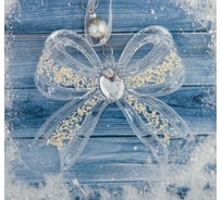 Ёлочное украшение Зимнее волшебство Бантик, блеск, 12х10.5 см 3576027