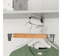 Вешалка для брюк и юбок Доляна с зажимами 33х13 см, дерево светлое 565876