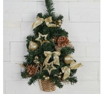 Декоративная ёлка Зимнее волшебство настенная, золото 45 см 705179