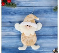 Мягкая подвеска Зимнее волшебство Ажурный Дед Мороз, 6х15 см, золото 4323045