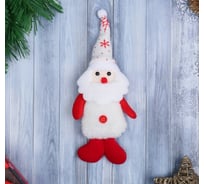 Мягкая подвеска Зимнее волшебство Дед Мороз - пушистик, 7х21 см, красно-белый 4316858