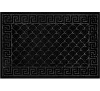 Коврик придверный ЛЮБАША 60x90см, черный, грязезащитный, 430гр/м2, фактурный рисунок ЧЕШУЙКИ, 701060