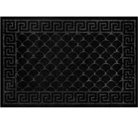 Коврик придверный ЛЮБАША 60x90см, черный, грязезащитный, 430гр/м2, фактурный рисунок ЧЕШУЙКИ, 701060