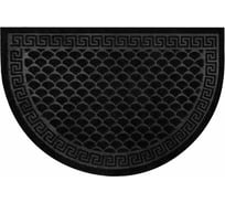 Коврик придверный ЛЮБАША 60x90см, черный, грязезащитный, 430гр/м2, ПОЛУКРУГ, фактурный ЧЕШУЙКИ, 701051
