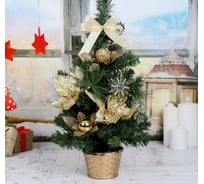 Декоративная ёлка Зимнее волшебство 50 см, снежинка, золото 706041