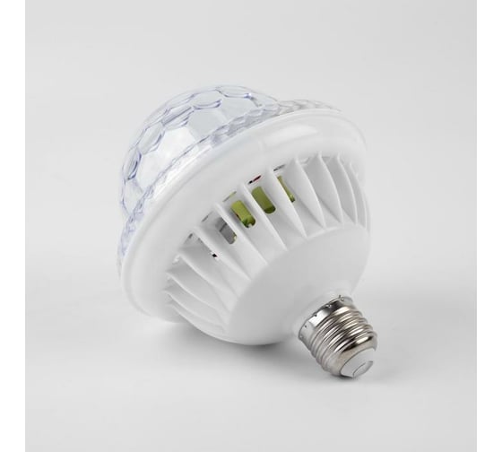 Лампа Luazon Хрустальный шар, d=12 см, 220V, вращение, Bluetooth, пульт, музыка, цоколь Е27, RGB 6978434