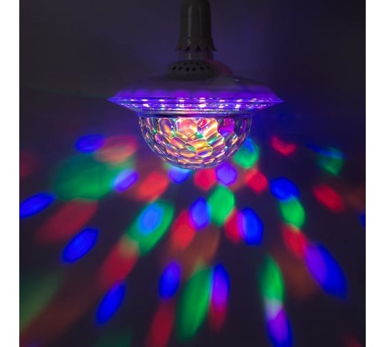 Световой прибор Luazon Хрустальный шар Е27, LED-42-220V, 2 динамика, Bluetooth, белый 4445774
