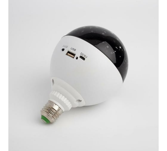 Лампа Luazon Праздничная, d=11 см, 220V, Bluetooth, цоколь Е27, USB, Micro USB, RGB 6978435