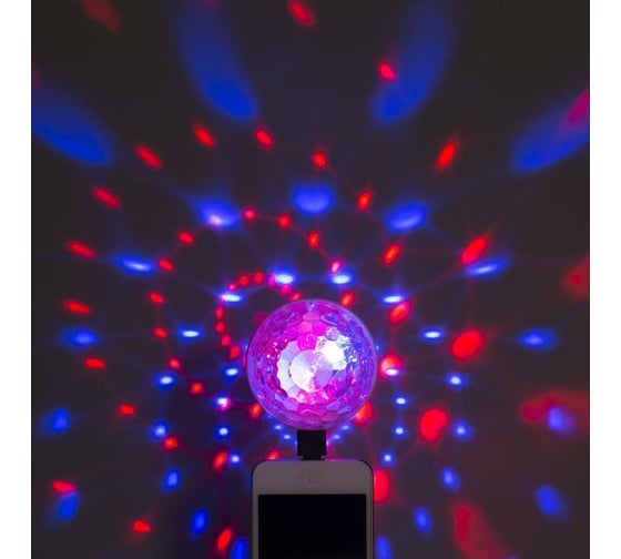 Световой прибор Luazon Двойной диско шар USB, переходники в комплекте, RGB 5254650 1