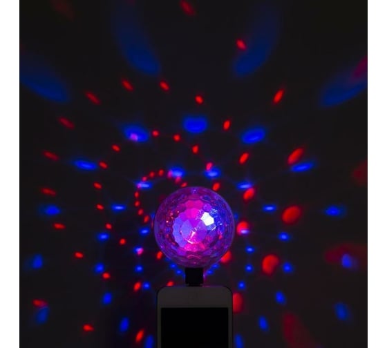 Световой прибор Luazon Двойной диско шар USB, переходники в комплекте, RGB 5254650