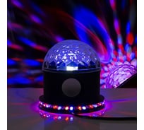 Световой прибор Luazon Хрустальный шар LED-54-220V, 1 динамик, Bluetooth, черный 4445773