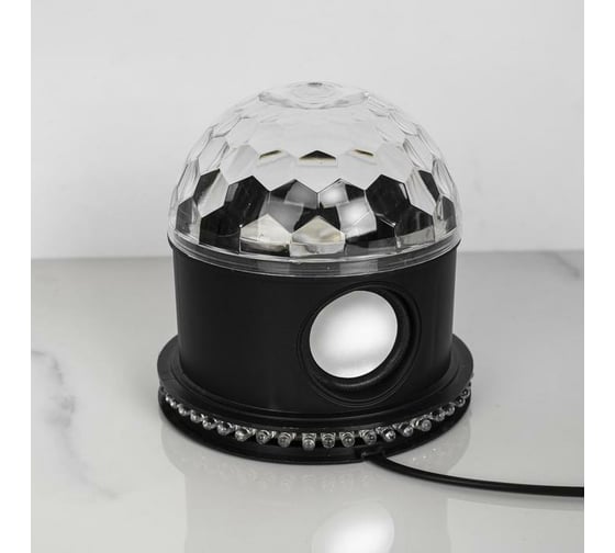 Световой прибор Luazon Хрустальный шар LED-54-220V, 1 динамик, Bluetooth, черный 4445773
